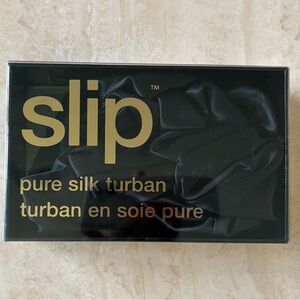 SLIP Pure Silk Hair Turban 100% Mulberry Silk, Black, Prevents Breakage & Frizz